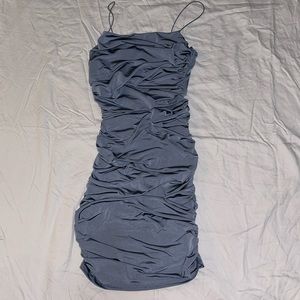 Baby Blue Form Fitting Cocktail Dress - Glare - Women’s size L - Open Back